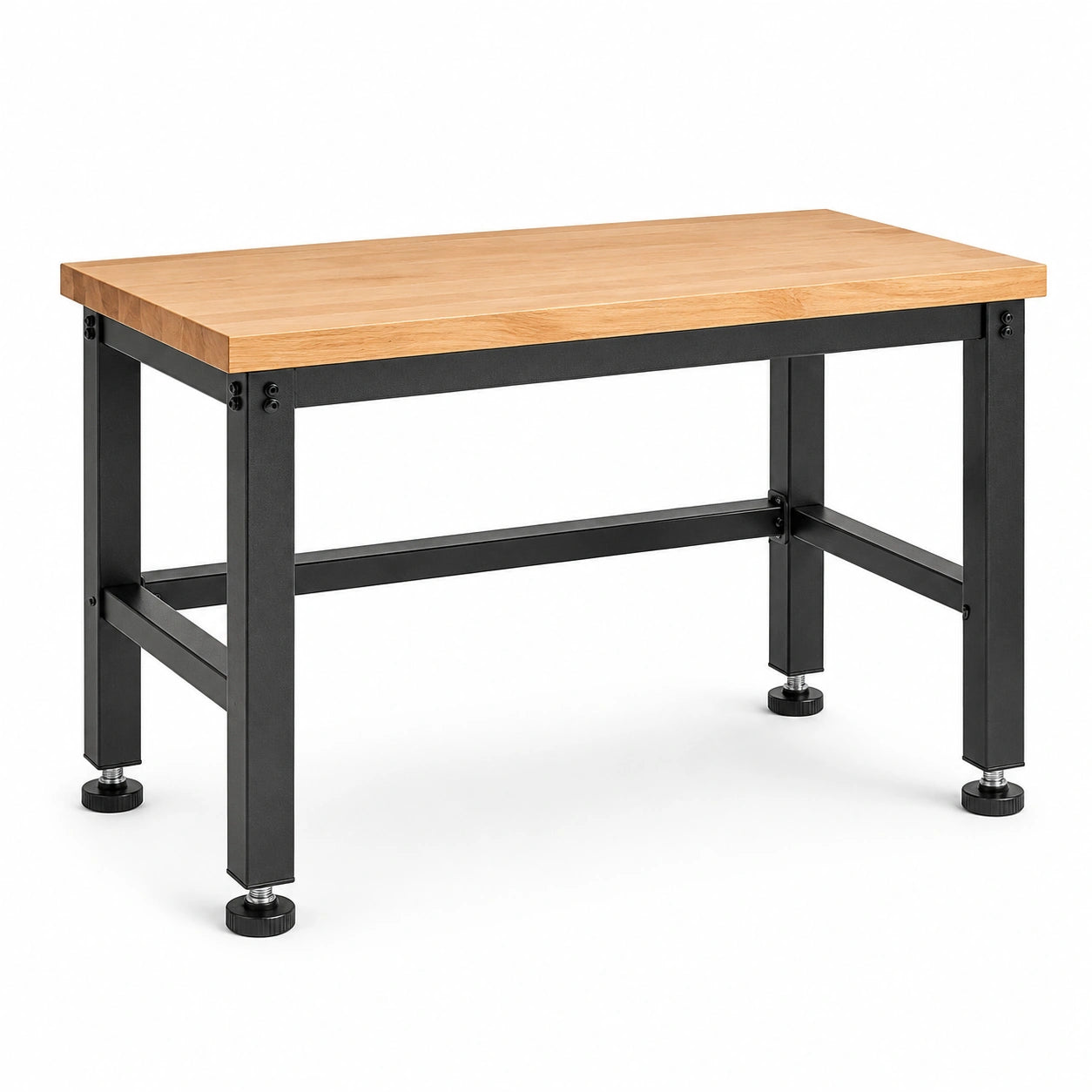 Tavolo da lavoro in legno e metallo nero 120x60x90 cm