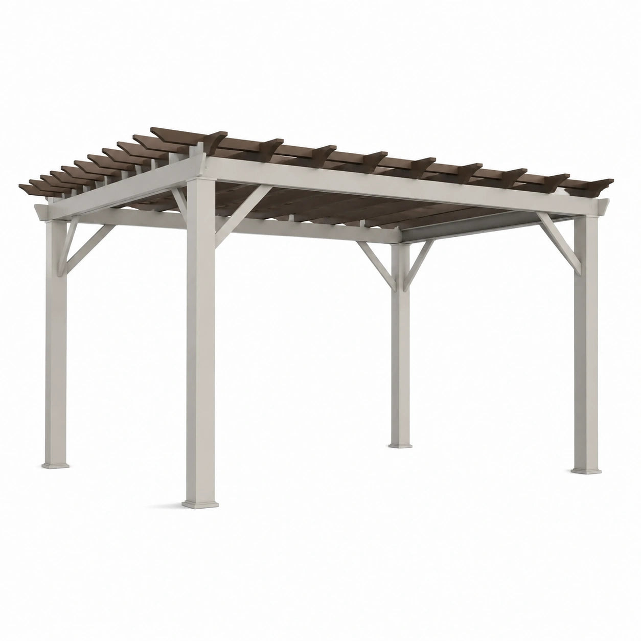 Pergolato rettangolare in acciaio 300x400 cm beige e marrone