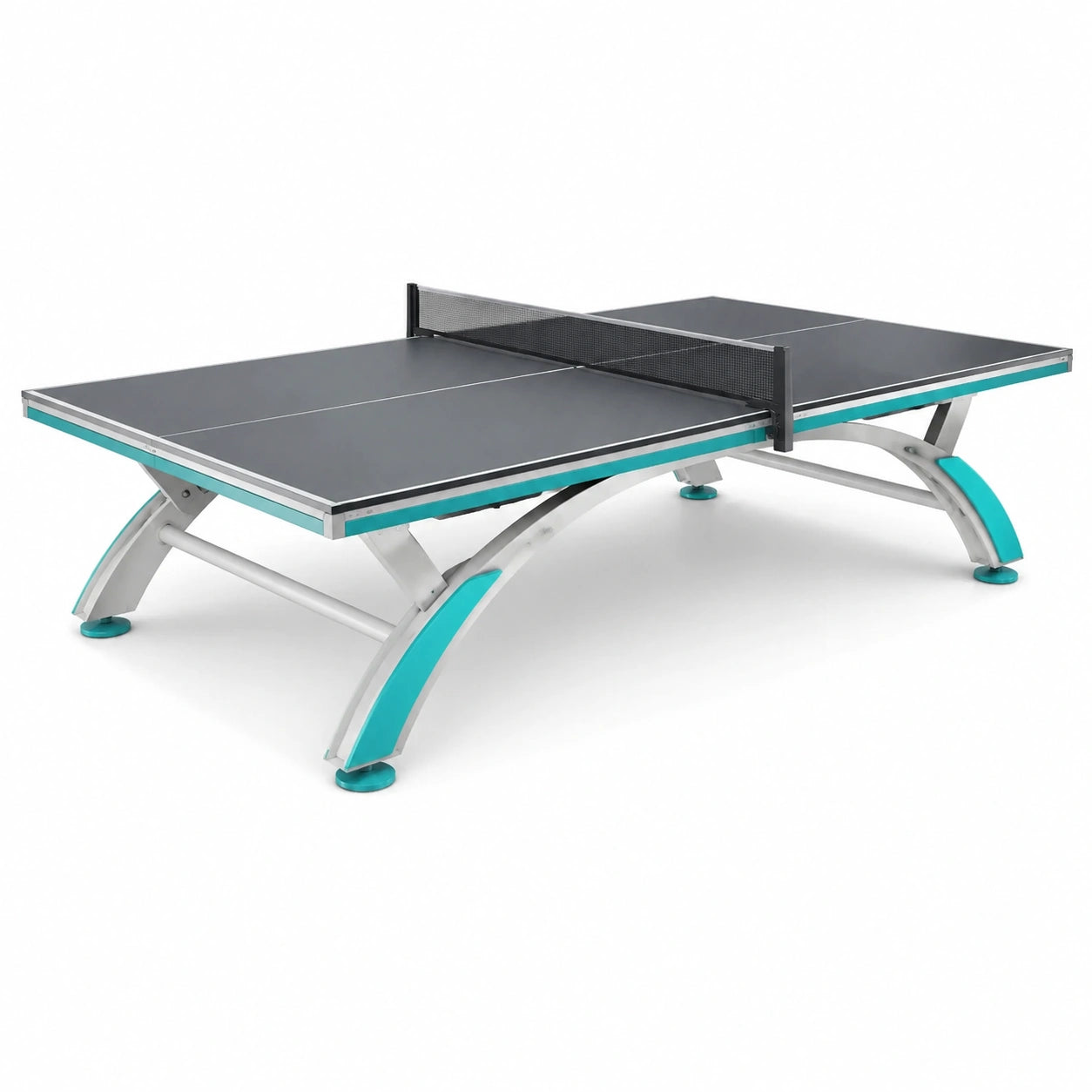 Tavolo da ping pong rettangolare 274x152.5x76 cm alluminio nero