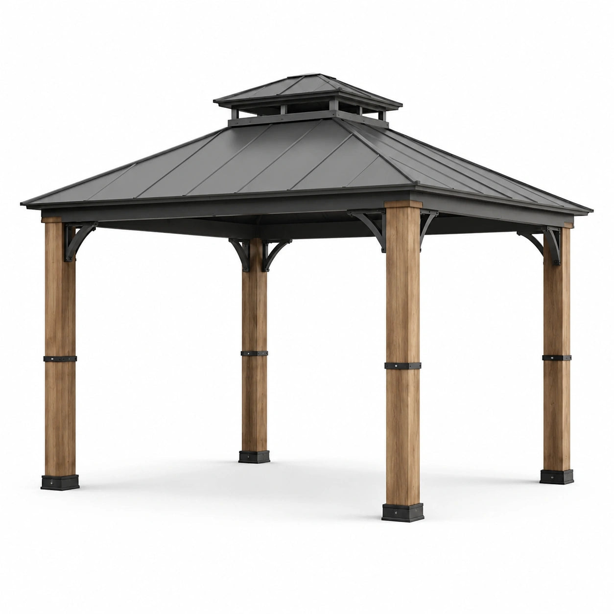 Gazebo da Esterno in Metallo e Legno